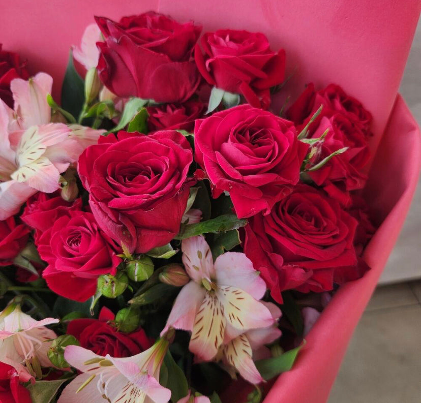 Romantic Valentine’s Day Wrapped Bouquet – Fresh Blooms for Your Loved One - pre order only.