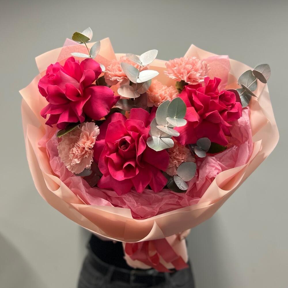 Romantic Valentine’s Day Wrapped Bouquet – Fresh Blooms for Your Loved One - pre order only.