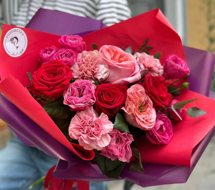 Romantic Valentine’s Day Wrapped Bouquet – Fresh Blooms for Your Loved One - pre order only.