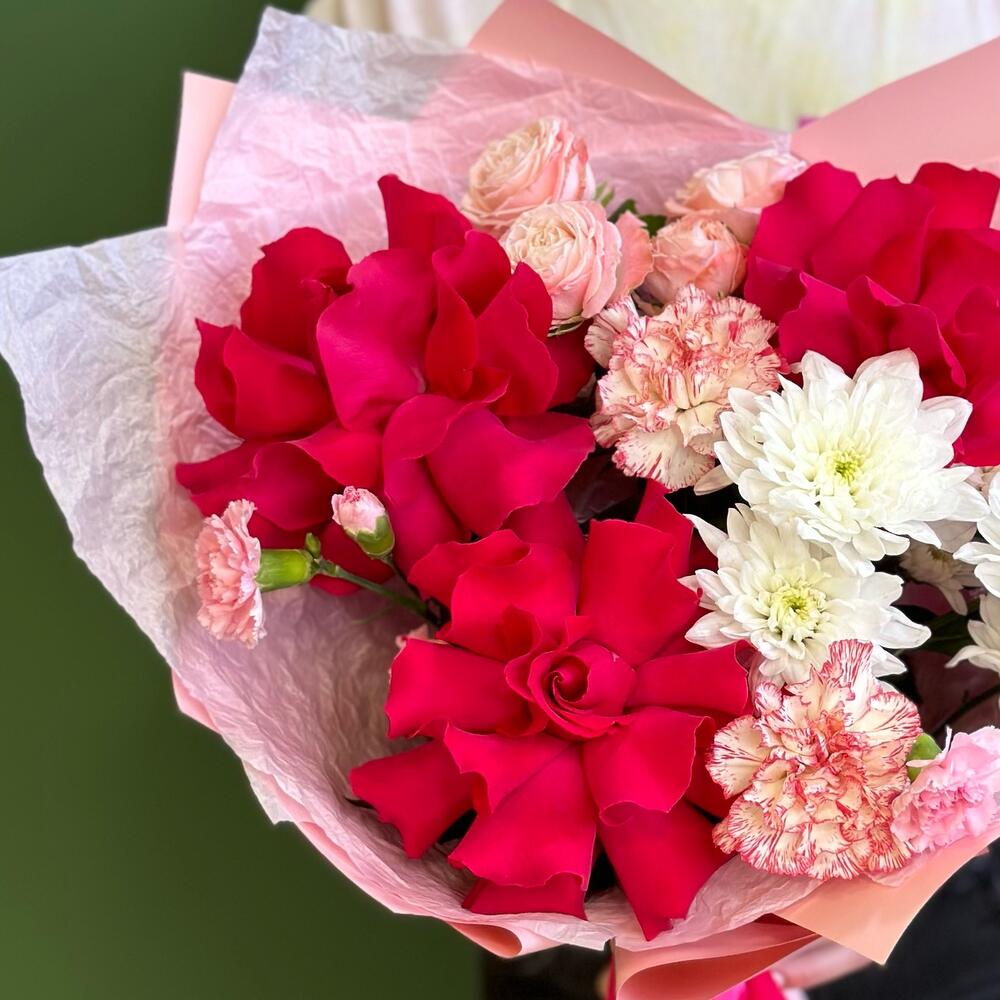 Romantic Valentine’s Day Wrapped Bouquet – Fresh Blooms for Your Loved One - pre order only.